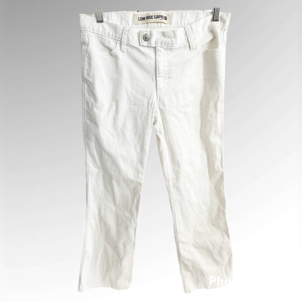 Gap Low Rise Capri Stretch White Denim Jeans Women's  28” Waist